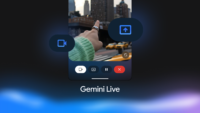 Google Gemini Live video assistant interface with camera interaction