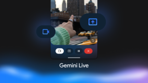 Google Gemini Live video assistant interface with camera interaction
