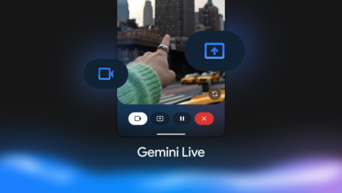 Google Gemini Live video assistant interface with camera interaction