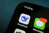 DeepSeek AI mobile app icon displayed on smartphone home screen